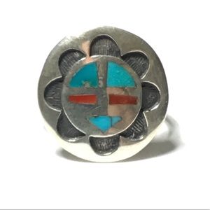 VINTAGE STERLING SILVER KACHINA RING